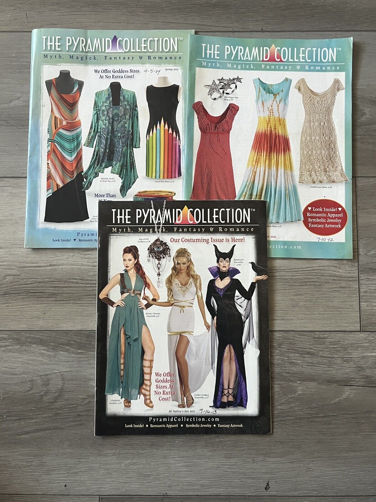 Pyraminx Collection 3 LOT PYRAMID COLLECTION Catalog Myth Magick Fantasy Romance Costume M ...