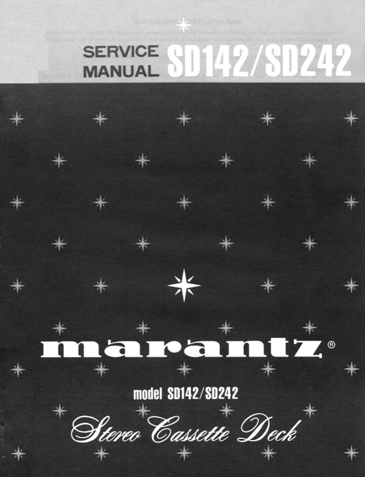 Marantz SD142 / SD242 Cassette Tape Deck Service Manual