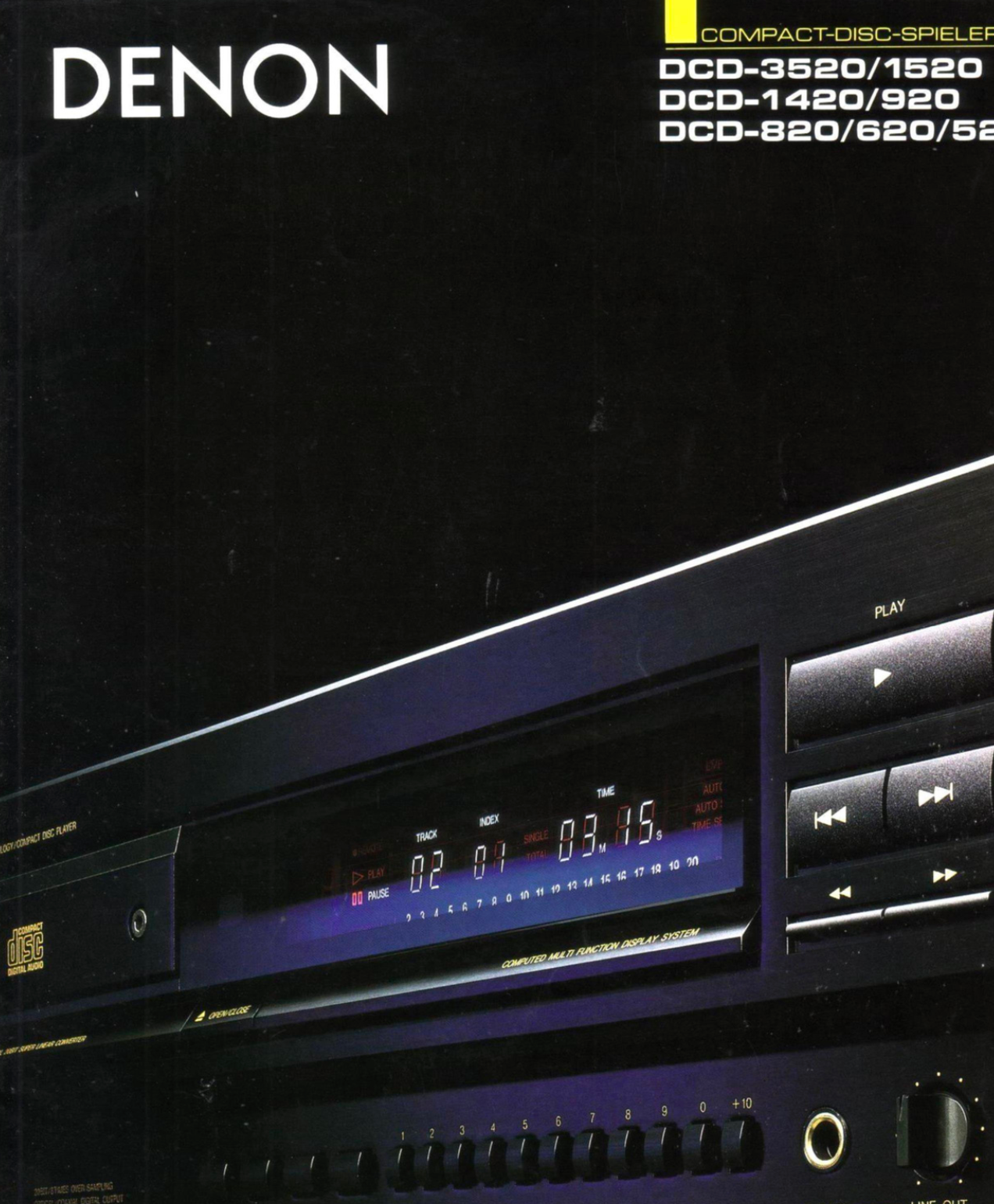Denon Compact Disc CD Player DCD-3520 DCD-1420 DCD-820 Catalog Brochure - GERMAN  (PDF) (E-BOOK)