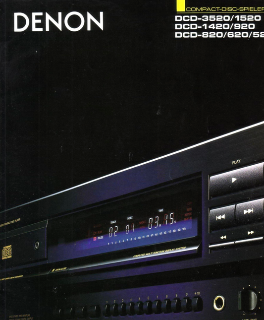 Denon Compact Disc CD Player DCD-3520 DCD-1420 DCD-820 Catalog Brochure - GERMAN
